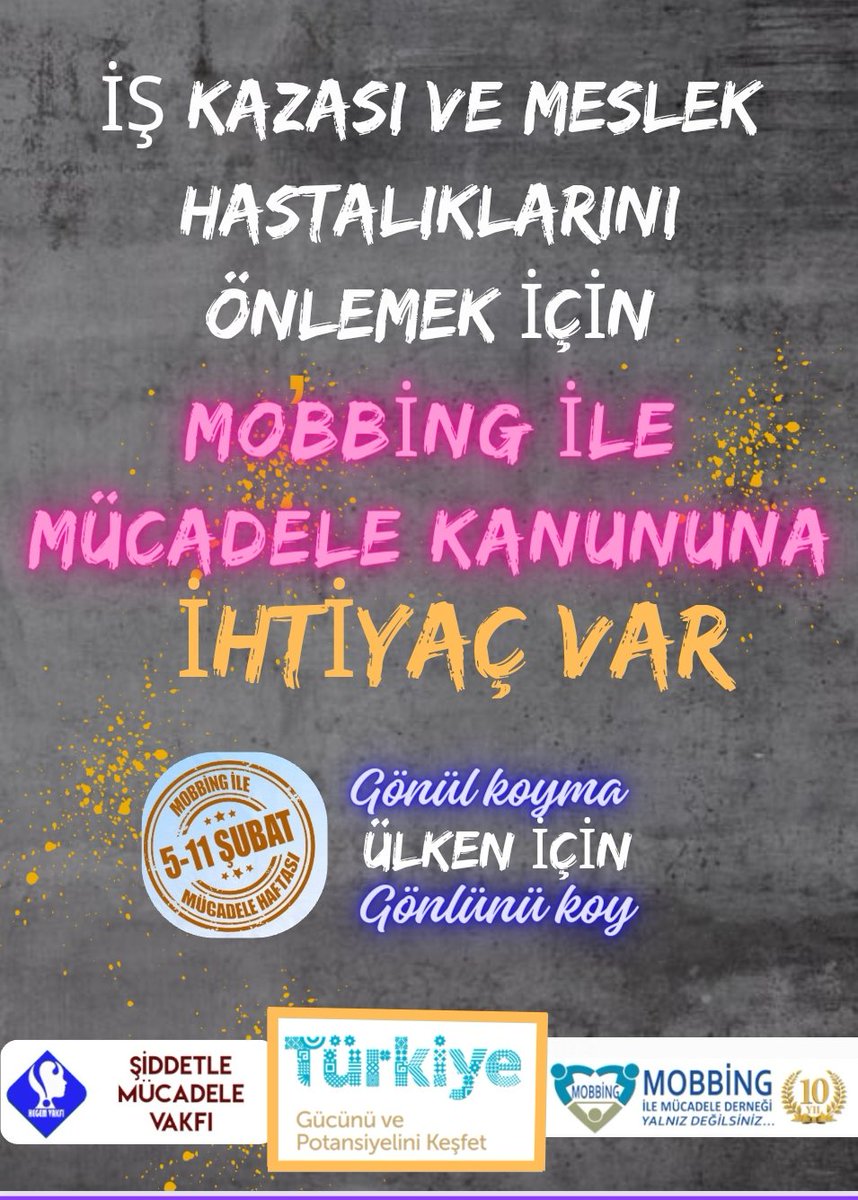 "Mobbing ile Mücadele Kanununa İhtiyaç var." Sloganımız : "Gönül Koyma ÜLKEN İÇİN Gönlünü koy."
Kampanyamıza destek olmak isterseniz beğenip paylaşabilirsiniz. STK'larla birlikte sizi de aramızda görmek isteriz.
#Türkiye #kampanya #mobbingder #mobbingehayır #gönlünükoy