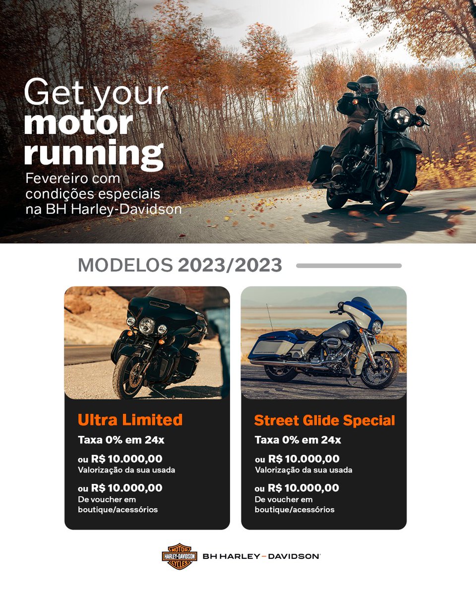 HarleyBHZ's tweet photo. Pronto para o seu novo ride?

Aproveite as ofertas de Fevereiro aqui na BH Harley-Davidson.

Mais informações no nosso site: https://t.co/P9otF8doag

📞31 2532-4444 ou WhatsApp 31 99947-9598

📍Av. Raja Gabáglia, 4500 Sta Lúcia - Bhte/MG https://t.co/Bxnv4KM9Lb