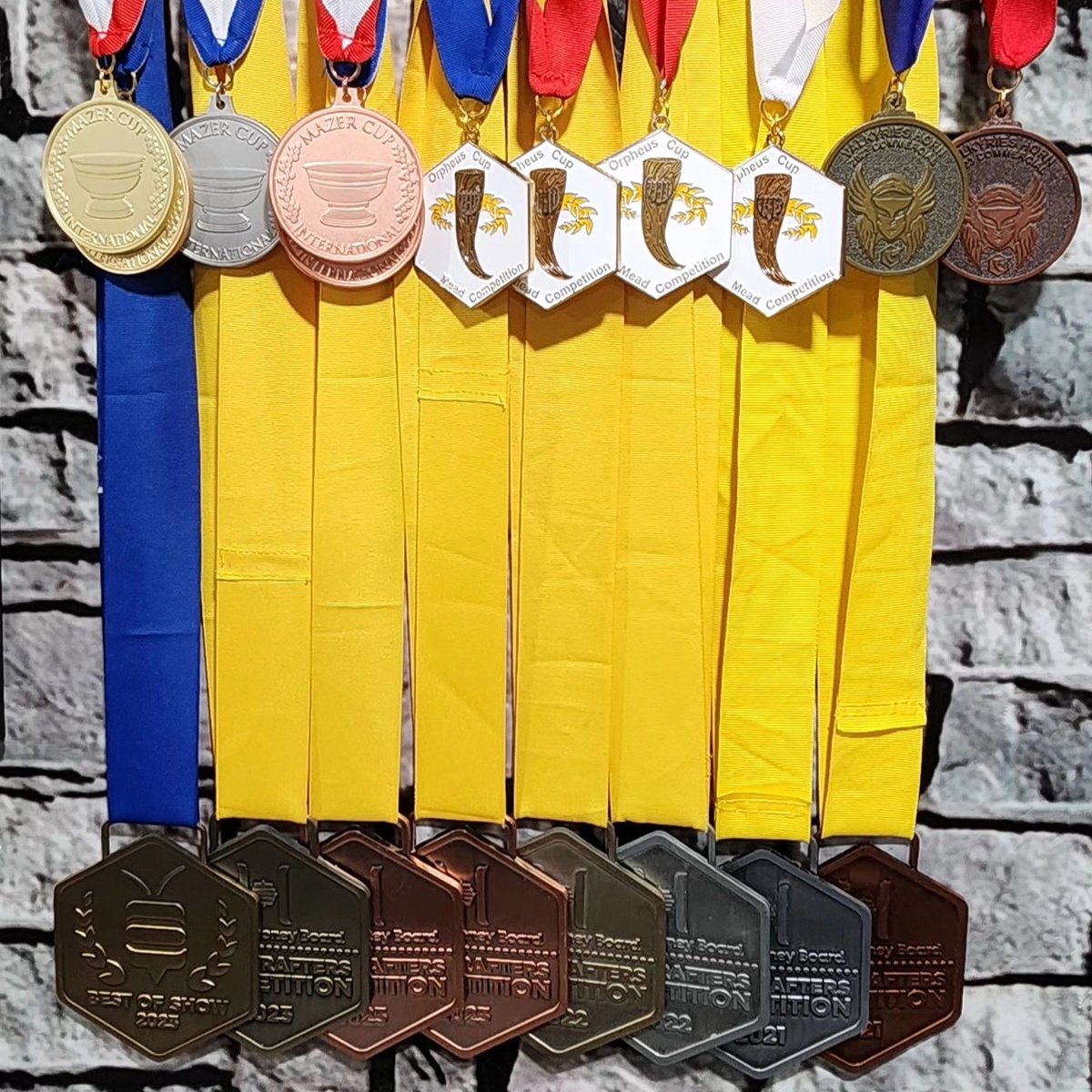 BlueHoneyWM's tweet photo. We finally received our Mazer Cup #medals! That makes #18 and #19! #Cheers! #bragpost https://t.co/7zjL2ivB3I