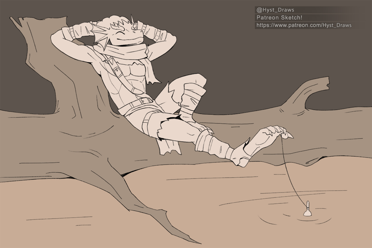 Inspired by a certain Spinosaur, a passerby decided to try their own luck further down river, they have a bit more of a creative attempt at catching fish however!