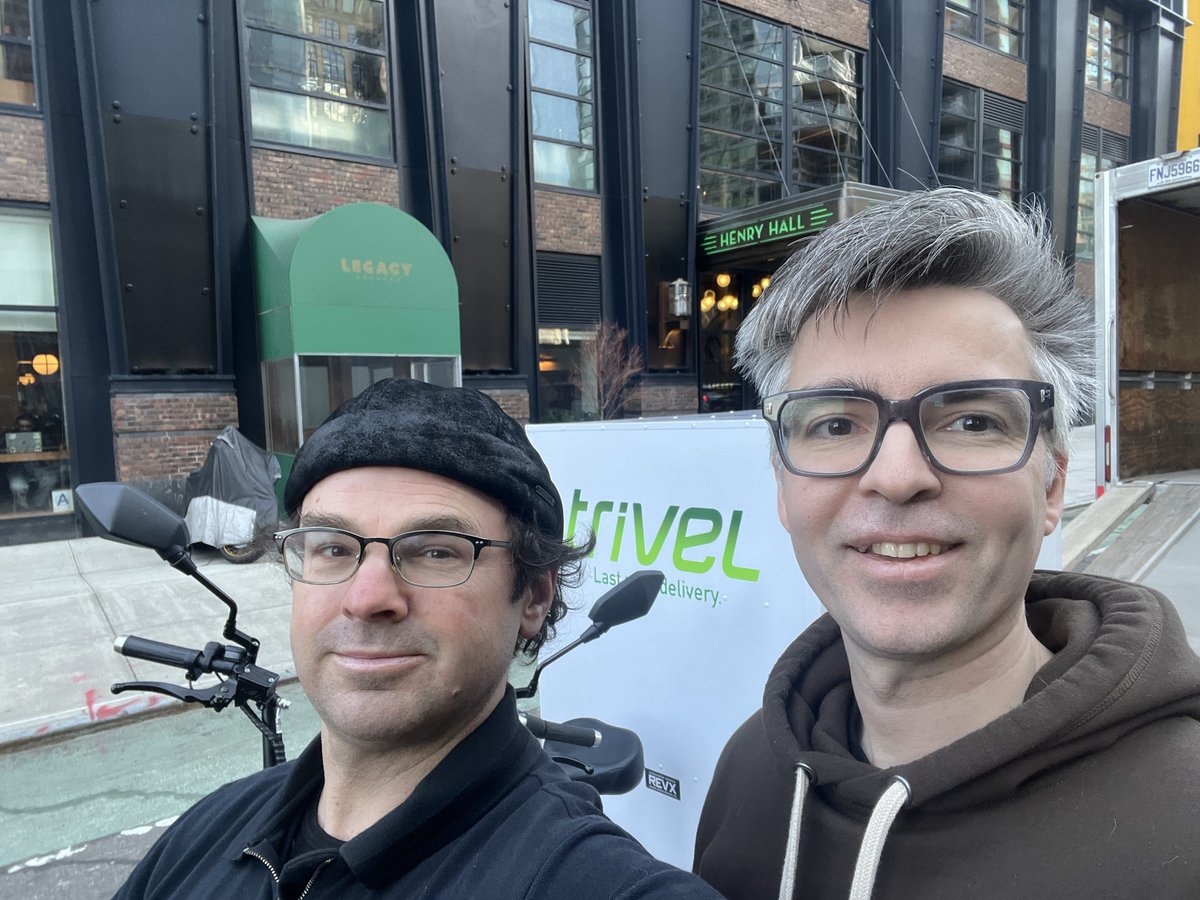 Trike maker Trivel pays us a visit today to pick up its Prospec #cycletruck after some test runs in town. We're fans!