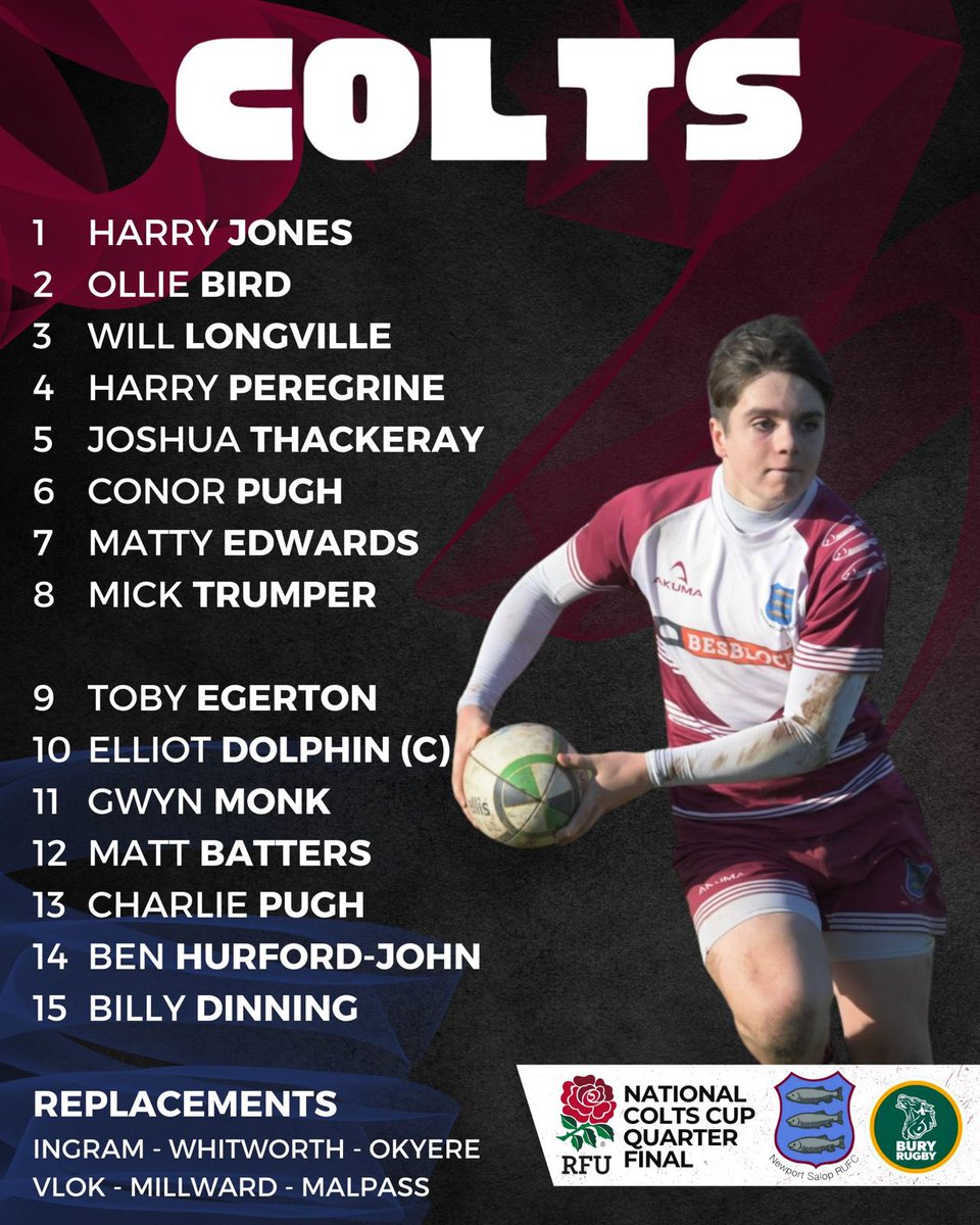 🚨 TEAMS ARE IN 🚨 Here is your 1st XV to face Old Redcliffians & your colts XV to face Bury St Edmunds 🐟🐟🐟