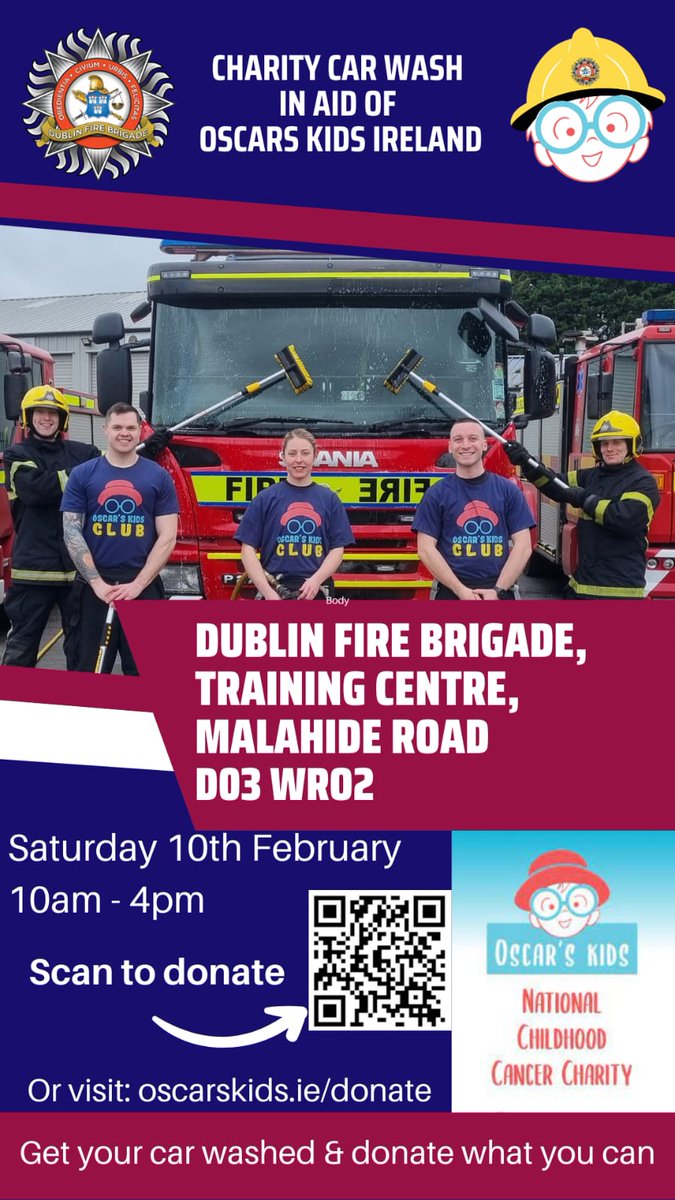 Please join our #DFBRecruits in our training centre as they raise money for a very worthy cause

Our car wash opens at 10am.  If you can't make it and wish to donate please visit oscarskids.ie/donate
