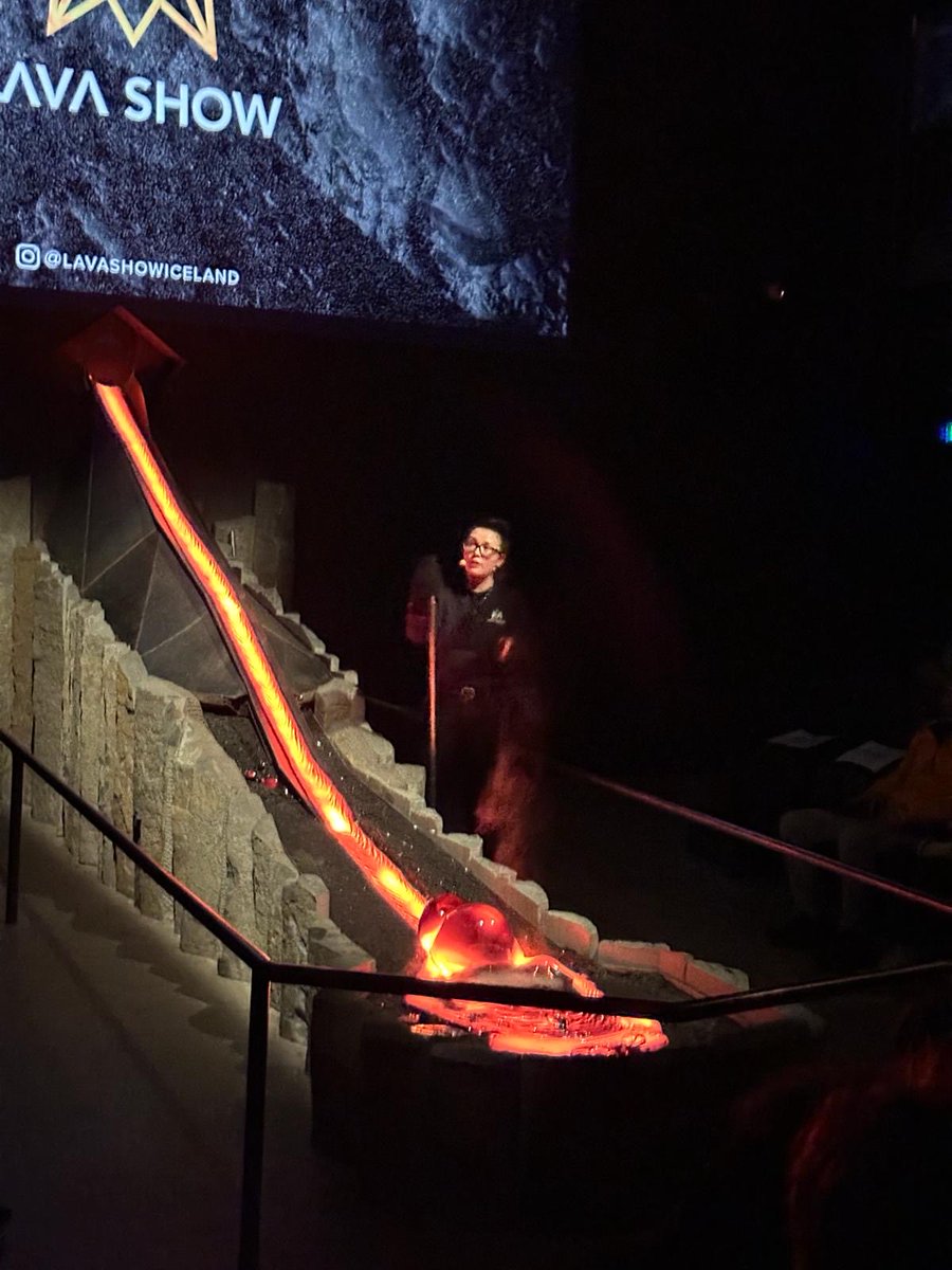 HSofG's tweet photo. Ending on a fiery note…learning all about lava with a lava flow at over 1100C at The Lava Experience #HSOGGeography #HSOGIceland https://t.co/pxJNeqw9Eg