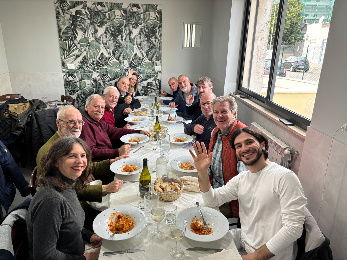 Stopped in a suburb on distant outskirts of Rome to take pics of where my grandpa was during the battle there in June '44.  Locals got wind of my visit, and this happened!  Lunch in Centocelle.  A wonderful surprise and heartwarming welcome.
