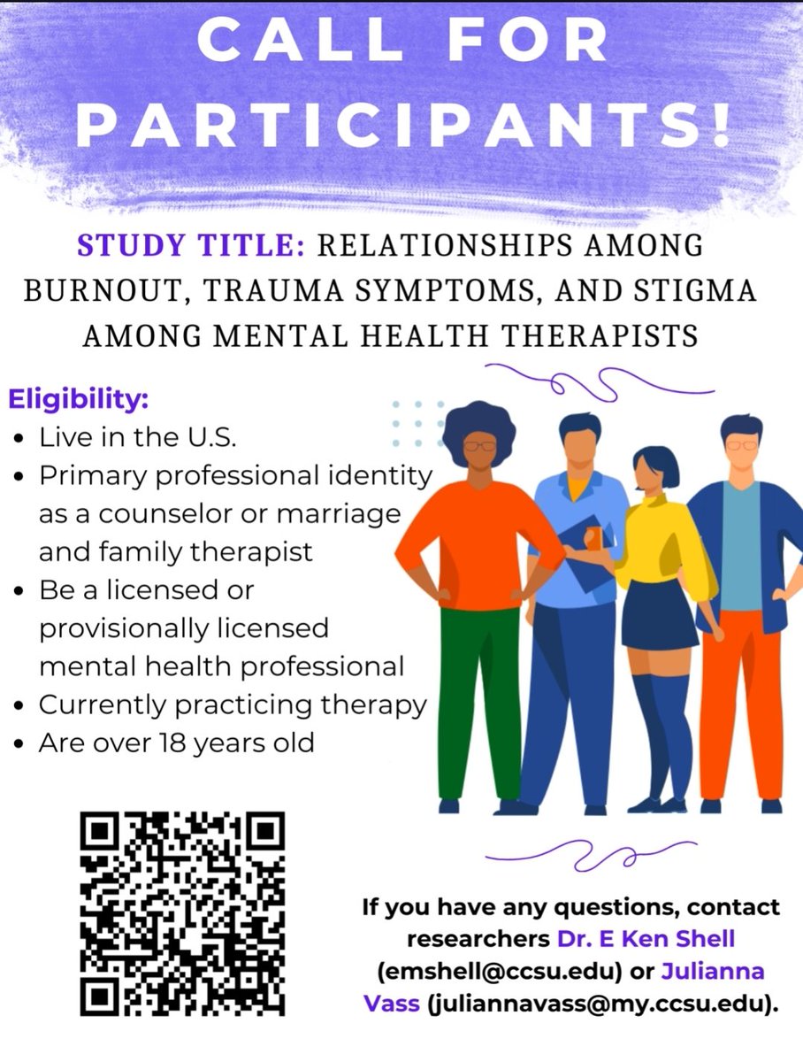 MrKenShell's tweet image. Hello, all! We are currently looking for mental health counselors and marriage and family therapists for a research study. Please take a look and fill out the survey if you meet the criteria.  #TherapistTwitter #CounselorEd #BlackinMH