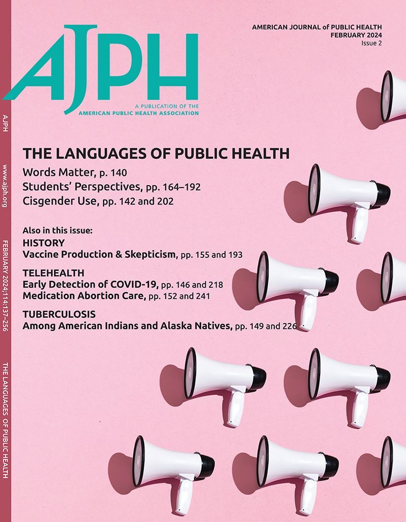 The February issue of AJPH is now online. It includes a special section from the @AJPHThinkTank on the languages of public health. Articles cover inclusive language, language justice frameworks, and the power of words on public health. Access it here: buff.ly/3ux2GgT