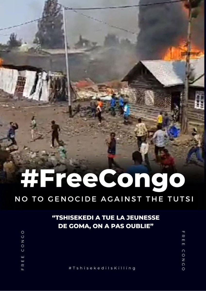 #FreeCongo 🇨🇩
#TshisekediIsKilling 🇨🇩 
#TshisekediFDLR 🇨🇩
#HateSpeechDRC 🇨🇩
#IncompetentPresident 🇨🇩
#FatshiFaible 🇨🇩
#FatshiAgainstPeace 🇨🇩
#DRCFailedState 🇨🇩
#FailedLeadership 🇨🇩
#DRCStateofChaos 🇨🇩