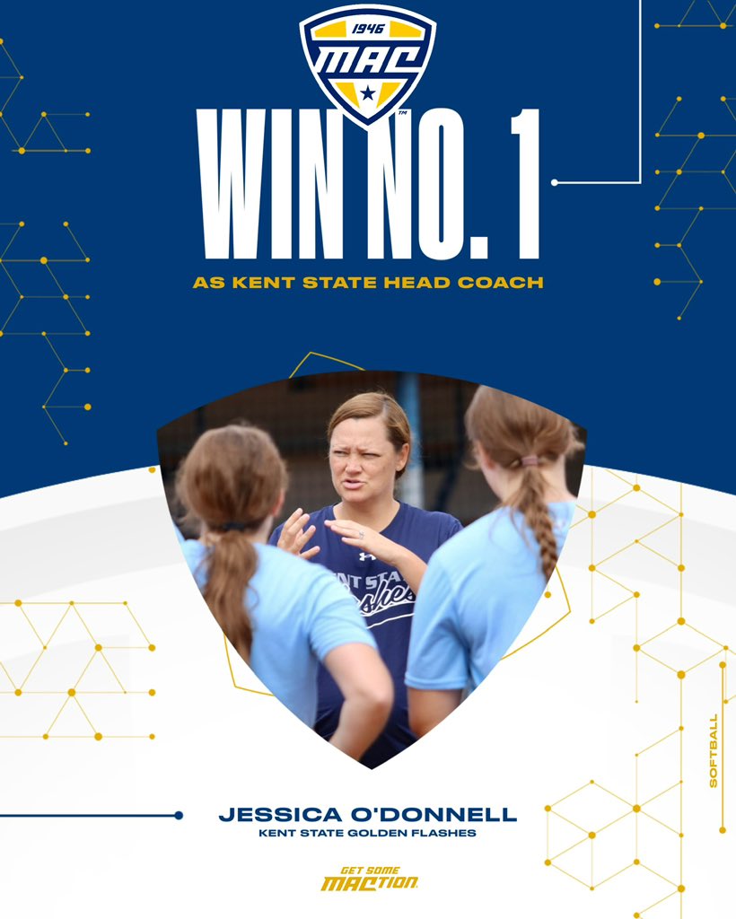 MACtion (@macsports) on Twitter photo Win no. 1 👏
Congratulations to Kent State’s <a href="/Jess_Odonnell88/">Jessica O'Donnell</a> on her first victory as head coach of the Flashes!⚡️🥎
<a href="/KentStSoftball/">Kent State Softball</a> | #MACtion Win no. 1 👏
Congratulations to Kent State’s <a href="/Jess_Odonnell88/">Jessica O'Donnell</a> on her first victory as head coach of the Flashes!⚡️🥎
<a href="/KentStSoftball/">Kent State Softball</a> | #MACtion
