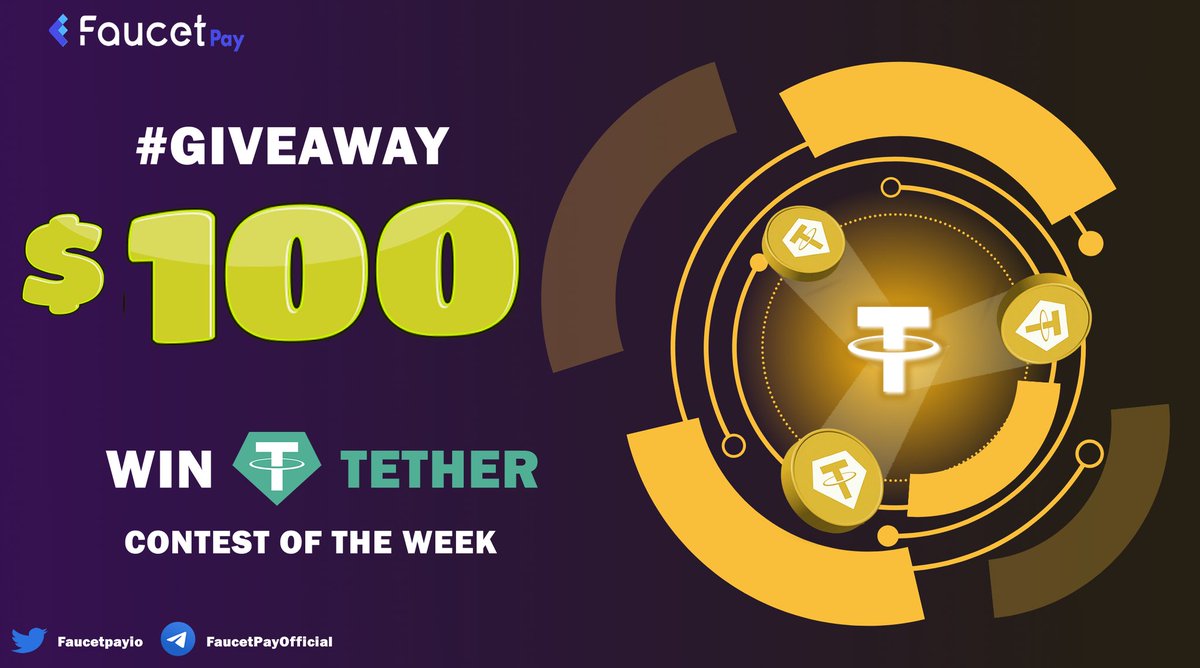 FaucetPayio's tweet photo. 🥳 We are pleased to announce the draw of $100 #USDT

💰$20 is distributed to 5 lucky winners

➡️ Follow: @Faucetpayio
➡️ Tag Friends Using #USDT 
➡️ Like &amp; Retweet

🏆 We will choose 5 random winners!

⏳ Ends 14/2 9PM EST

#BTC #BNB #USDT #TRX #LTC #ETH #DOGE #FEY #Giveaway https://t.co/z8jmQG3oan