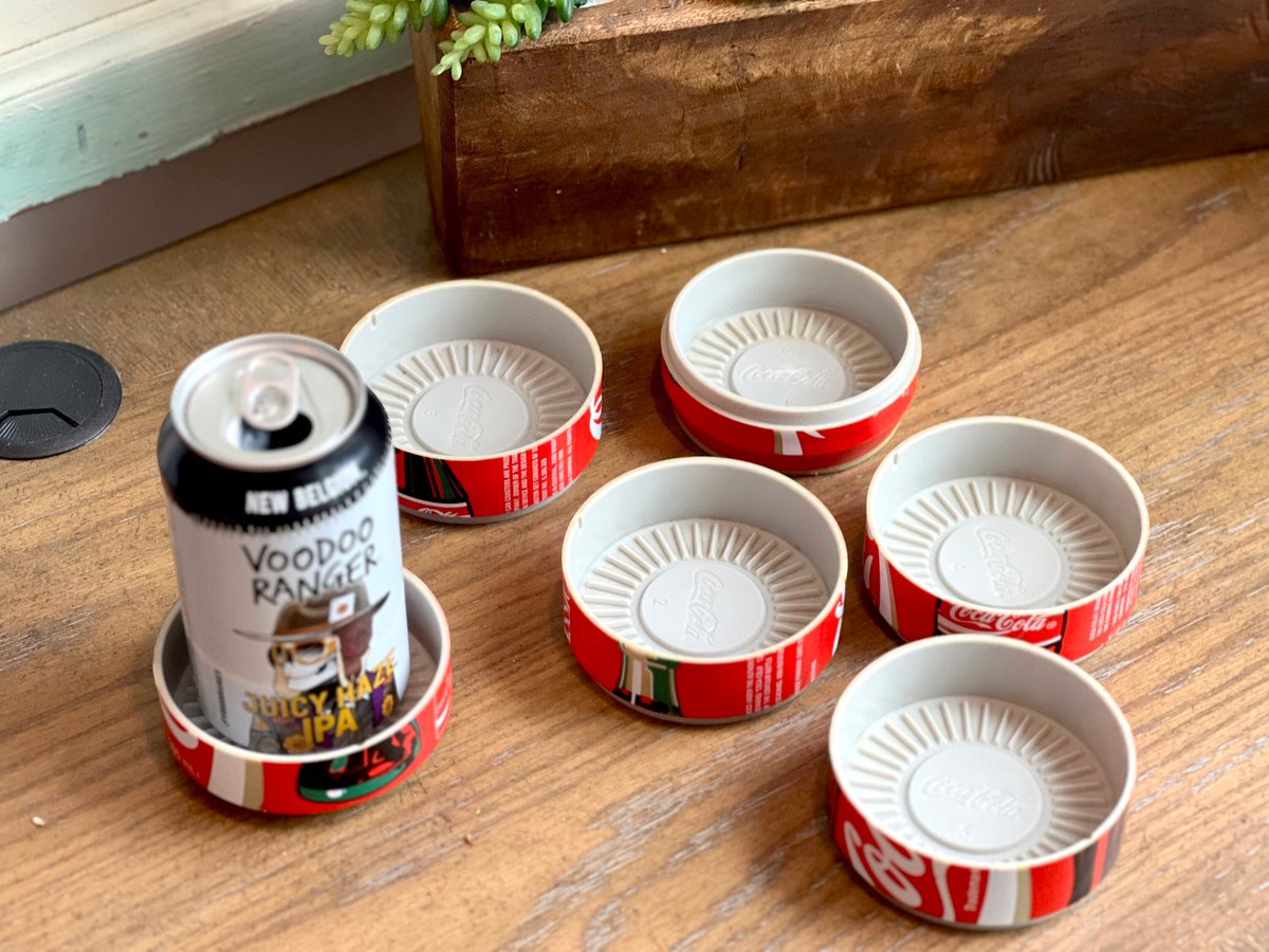 Coasters, Vintage Set of 6 Coasters that Stack & Shaped like a Coca Cola Can, Vintage Coasters, Advertising, Retro Home Decor, Bar, Man Cave $33.00 at etsy.com/listing/148301… #coasters #CoasterSet
