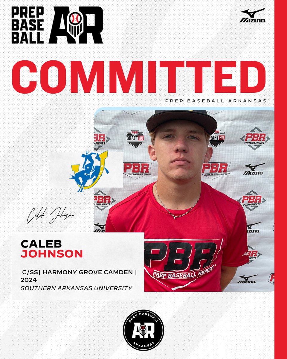 PrepBaseballAR's tweet photo. C/SS Caleb Johnson (Harmony Grove Camden, 2024) commits to Southern Arkansas University

@calebjohnsonn8
@hghornetsbsbl
@saubaseball

👤PROFILE: https://t.co/PoGGT2Ktpi https://t.co/rke7u9IcFw
