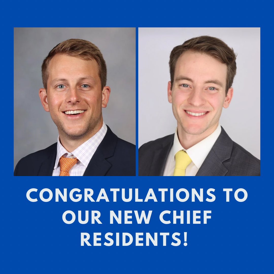 Congratulations to Ben Kopecky D.O. and Karson Mostert M.D. as they were appointed as chief residents for this next academic year. We are excited to see what this year brings!