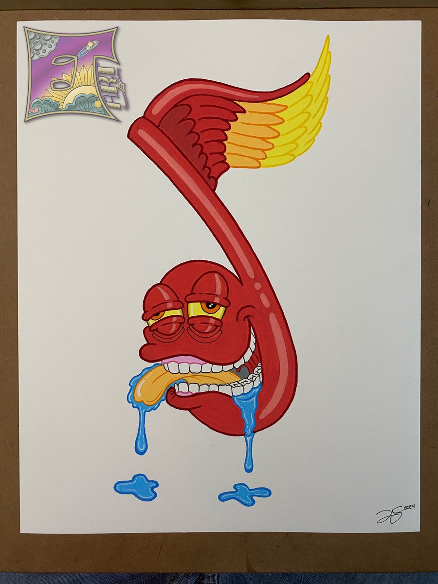 ETArtVisions's tweet image. The 2nd Heady Flying Eighth Note just got wrapped up! This ones on fire! 🔥 huge Thanks to @Brayve_ for commissioning this piece. Big up and bless up all the love and support! 
#MusicInspiredArts #Heady #EighthNote #ETArtVisions