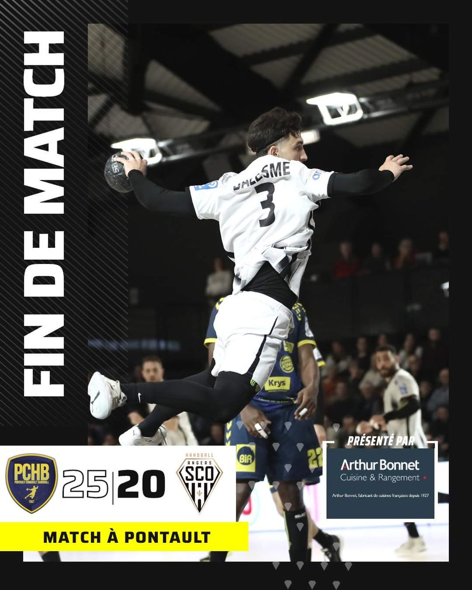 𝗙𝗜𝗡 𝗗𝗘 𝗠𝗔𝗧𝗖𝗛 25-20 pour Pontault-Combault qui remporte cette rencontre face à notre équipe du SCO Handball 😢 Allez le SCO il ne faut rien lâcher #SportAngers #angerssco #teamsco #LaForceDuSCO #LaDalleAngevine #Proligue #LNH