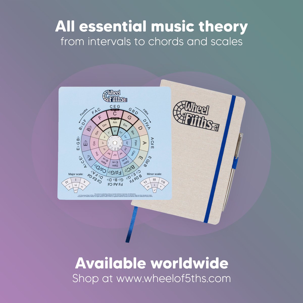 wheelof5ths's tweet photo. Simply turn the circle and align the words "minor scale" with the C note. You'll now see all the notes in the scale.
Visit our website (https://t.co/6wulFFCArN) & find out all you need to know about music theory.❤️
#scales #minorscale #guitarlesson #musictheory #circleoffifths https://t.co/UwuZQumuwj