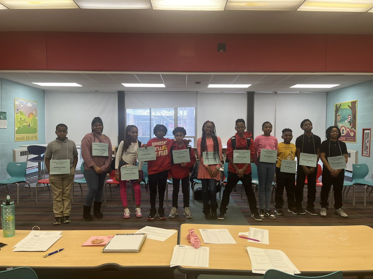 MrsJones_Bates's tweet photo. Congratulations to our spelling bee winner Clement and our runner up Eric! 🎉 🥳 @BatesJags @Detroitk12 https://t.co/ldmDPzOdfs