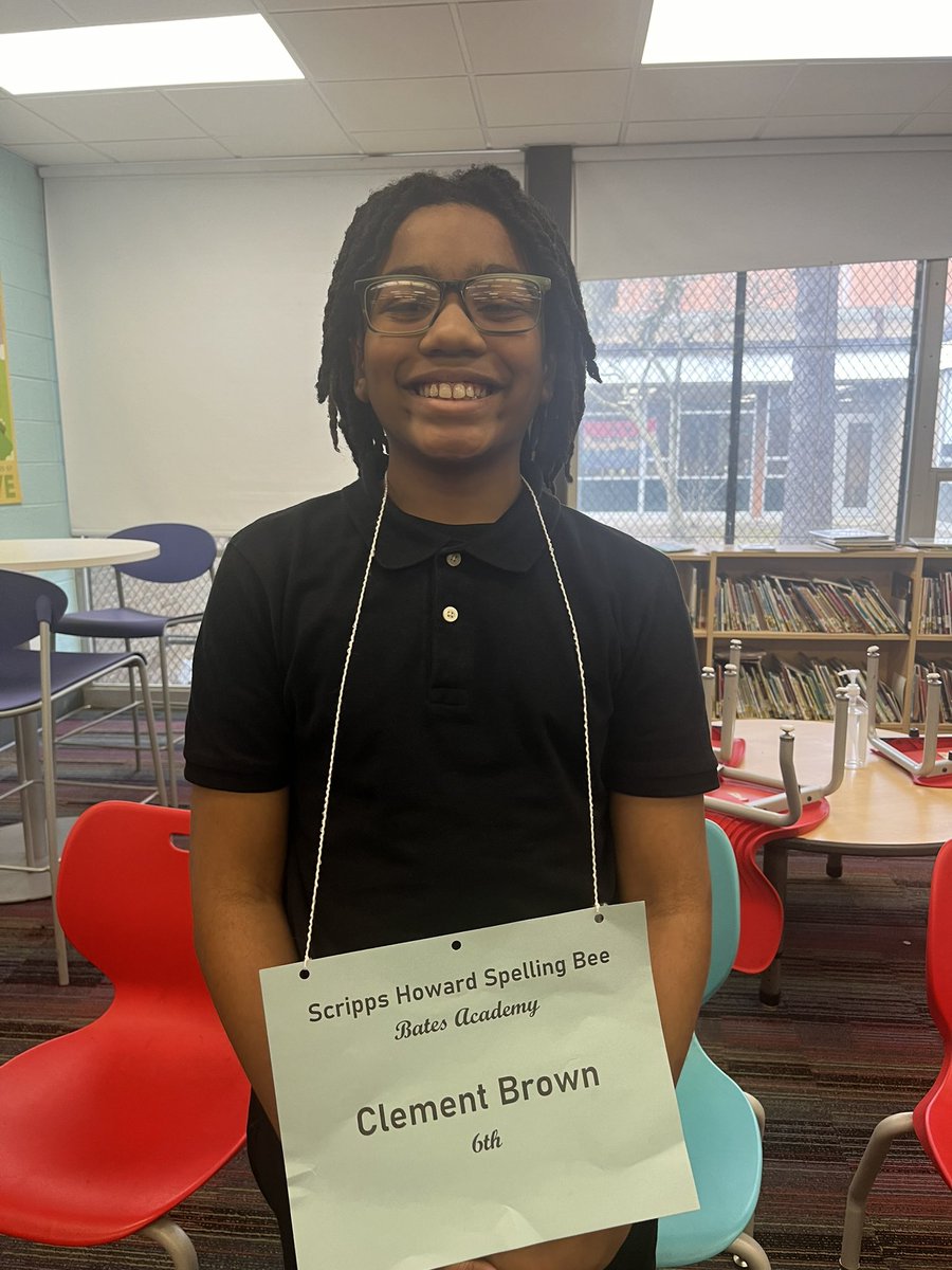 MrsJones_Bates's tweet photo. Congratulations to our spelling bee winner Clement and our runner up Eric! 🎉 🥳 @BatesJags @Detroitk12 https://t.co/ldmDPzOdfs