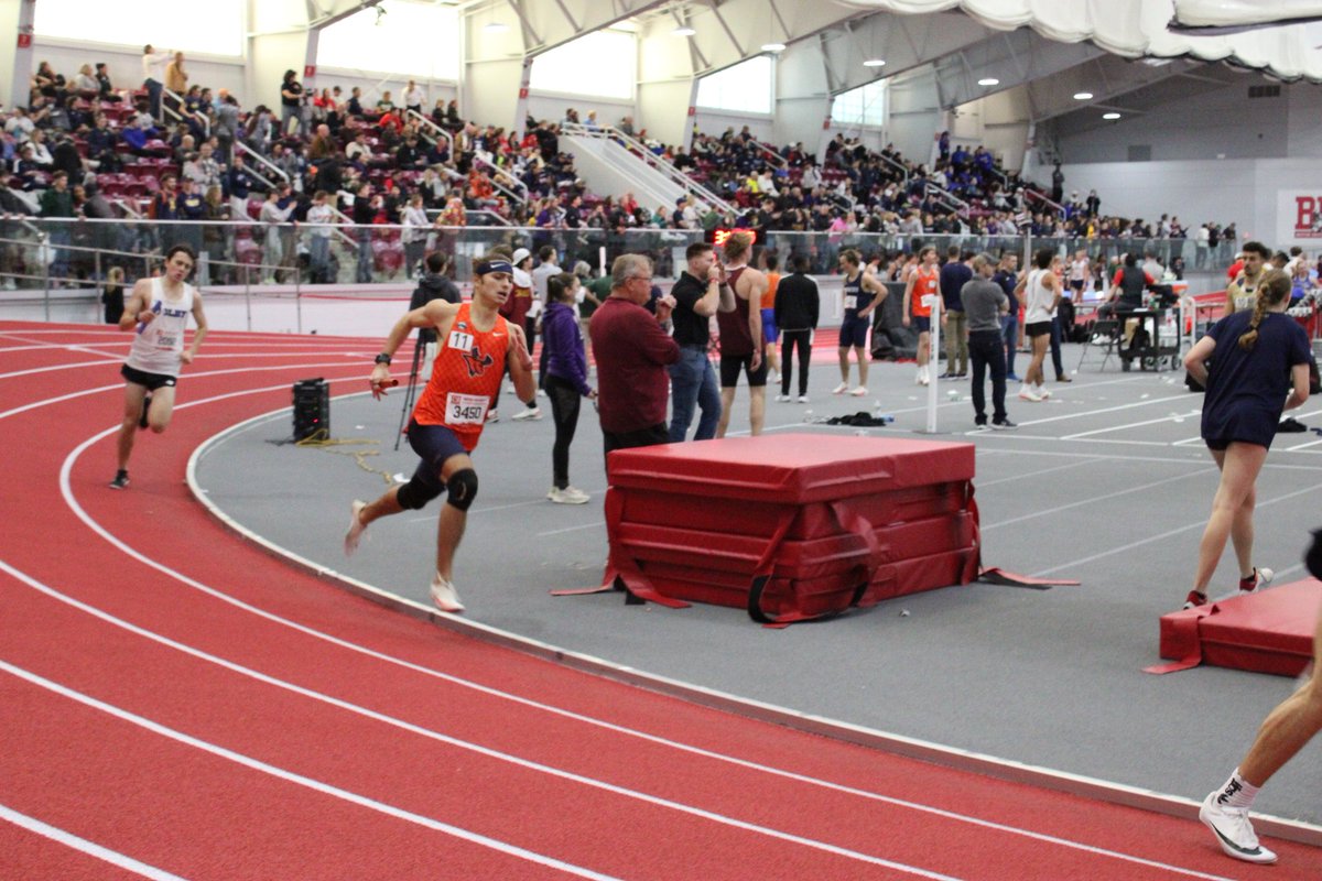ThrowsCoachJim's tweet photo. In the lone Men's race of today, Anthony Leotta, Tristan Vargo, Tobias Jeralds and Bennett Melita qualify for #AARTFC in the DMR with a time of 10:27.02 @Utica_Pioneers https://t.co/Q7VNI0WVEK