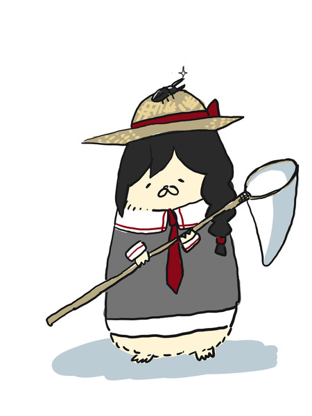 時雨(艦これ) 「おはむ!寝てないけど 」|版画作家こなこなきなこのイラスト
