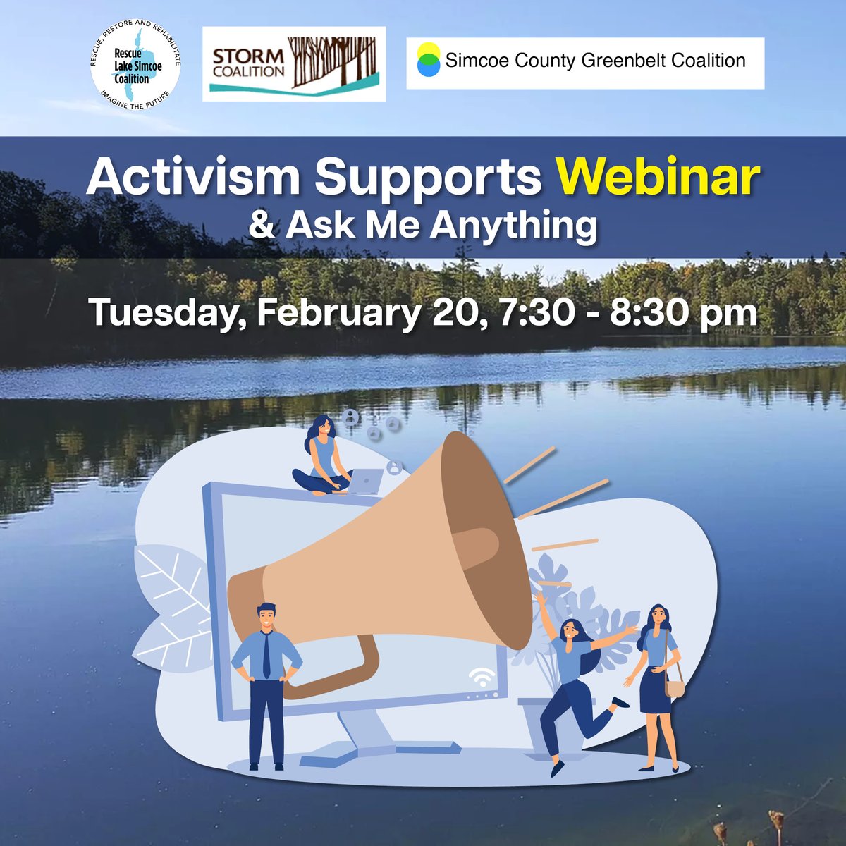 Skill up, learning activists, get tools, resources &amp; ask your your local activist giants... "ANYTHING. ANYTHING?"  Webinar incl <a href="/STORMCoalition/">STORM Coalition</a> saving Mary Lake! Skills &amp; campaigns w <a href="/SCGreenbelt/">SCGC</a> <a href="/RescueLakeSimc1/">Rescue Lake Simcoe Coalition Coordinator - Jessica</a> <a href="/margaretprophet/">Margaret P 🦉</a> <a href="/vaughanvoice22/">Irene Ford</a> Register @ bit.ly/3HS9Y1V