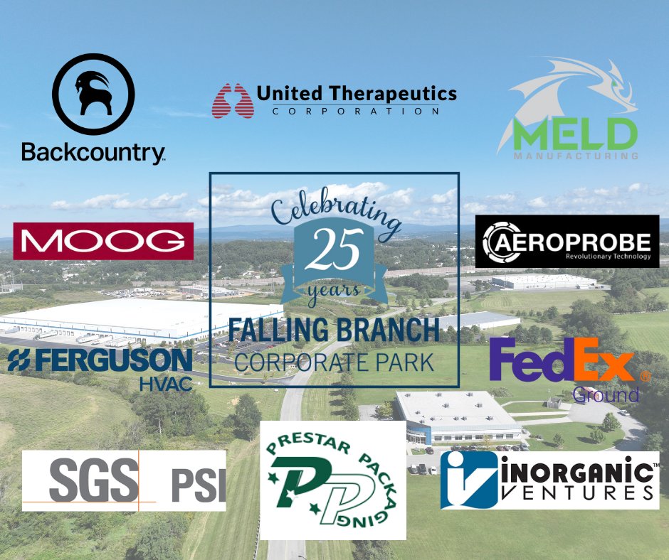 YesMontgomeryVA's tweet photo. We're finishing out our Falling Branch Corporate Park 25th Anniversary celebrations by acknowledging the fantastic companies who have chosen to make FBCP and Montgomery County their home! Thank you for making the park the success it is today! #FBCP25 https://t.co/quonHZlAN6