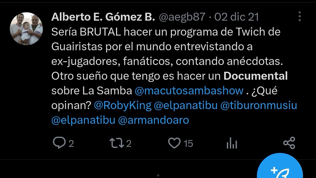 aegb87's tweet photo. Familia Guairista!

Un regalo para TODOS LOS GUAIRISTAS. Gracias por compartir conmigo lo que han sido de los momentos MÁS FELICES DE MI VIDA, ¿y saben qué es lo mejor? Esto acaba de empezar! 

Avances del Documental. Así empezó todo: https://t.co/RD2zIKqVY7
