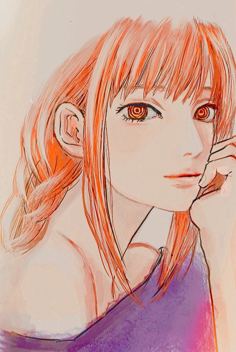 makima (chainsaw man) 1girl solo ringed eyes looking at viewer braid braided ponytail bangs  illustration images