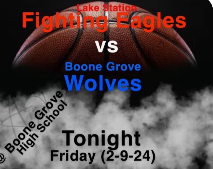 Come out and support the Fighting Eagles as they travel to Boone Grove High School to take on the Wolves. 5:30 JV and 7:00 Varsity.
