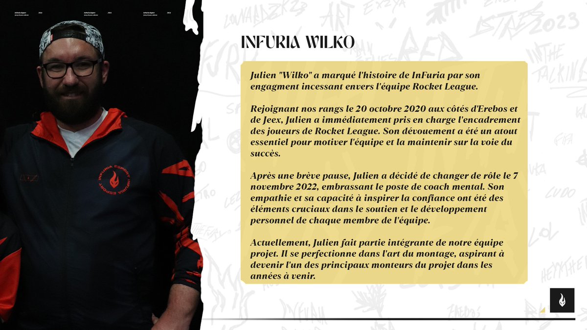 InFuria_esport's tweet photo. HALL OF FAME - Portrait « Wilko »

Découvrez Julien "@coach_wilko" 🇫🇷, anciennement coach mental et encadrant rocket league. 

#INTHEFURY 🔴⚫️ https://t.co/lSiGgrMUVW