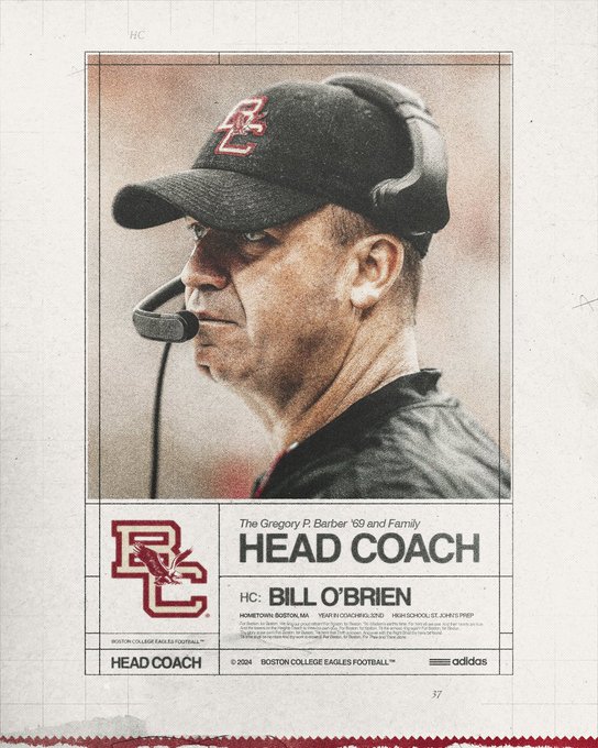 Graphic: Bill O'Brien named the 37th Head Coach in Boston College Football History