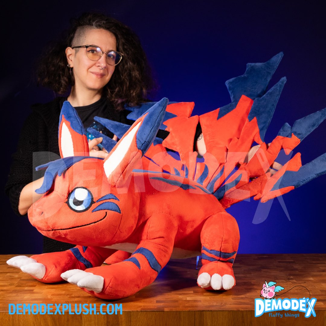 DemodexPlush's tweet photo. Big Elecmon handmade plush!

For this big boy I’ve been asked to make it on the four leg position, with the tails shaped as bolts (there is an official image of Elecmon with those tails!), and the blue decoration of the head make as a fringe. He looks like a big frog 🥰
#elecmon https://t.co/NgFljk6F7D