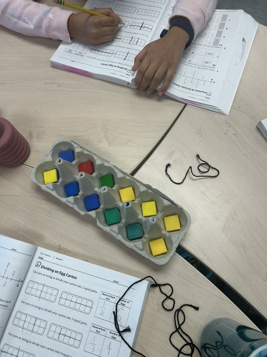AllisonPargoff's tweet photo. Exploring how to partition sets in order to create equivalent fractions using egg cartons! #onlywb #partitionplease #handsonlearning https://t.co/otLLsWJuhL