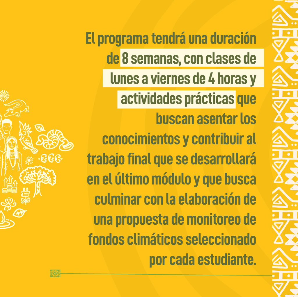 ¡Atención a todas las juventudes indígenas! 

Se abre la convocatoria de postulación para 1ª edición del Diplomado en Monitoreo de Fondos Climáticos para el empoderamiento de las Juventudes Indígenas.

Si deseas adquirir conocimientos y habilidades en este importante tema, esta