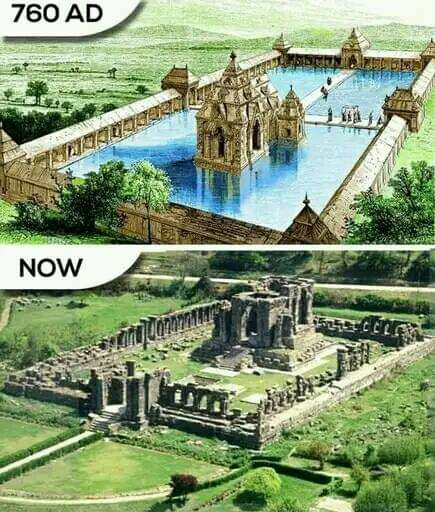 Martand Sun Temple in Kashmir. It was destroyed by sultan Sikandar Shah Miri in 1401 CE. This temple also must be rebuilt and turned into a pilgrimage centre.