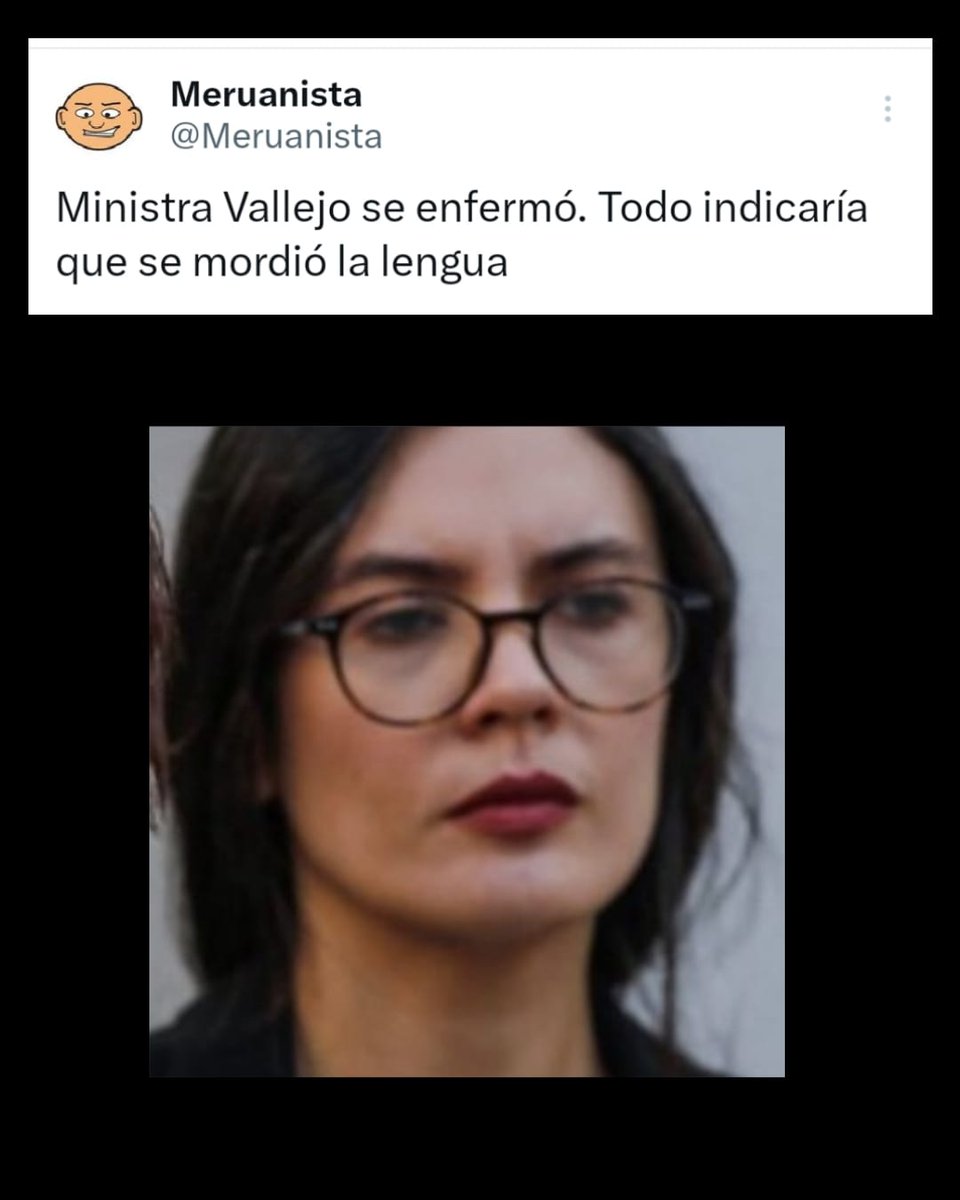 Romanita_Honey's tweet photo. Ministra Vallejo se enfermó. Todo indicaría que se mordió la lengua https://t.co/cQtiIzG9a4