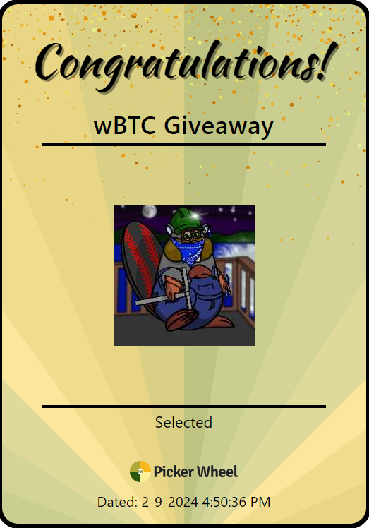 BlockchainBeavr's tweet photo. This #Dam Beaver is getting themselves 0.00025 $wBTC so if you've got Beaver #678 check your wallet shortly.

$BTC $ETH $wBTC #SENDBITCOIN https://t.co/v6YGnfgwvg