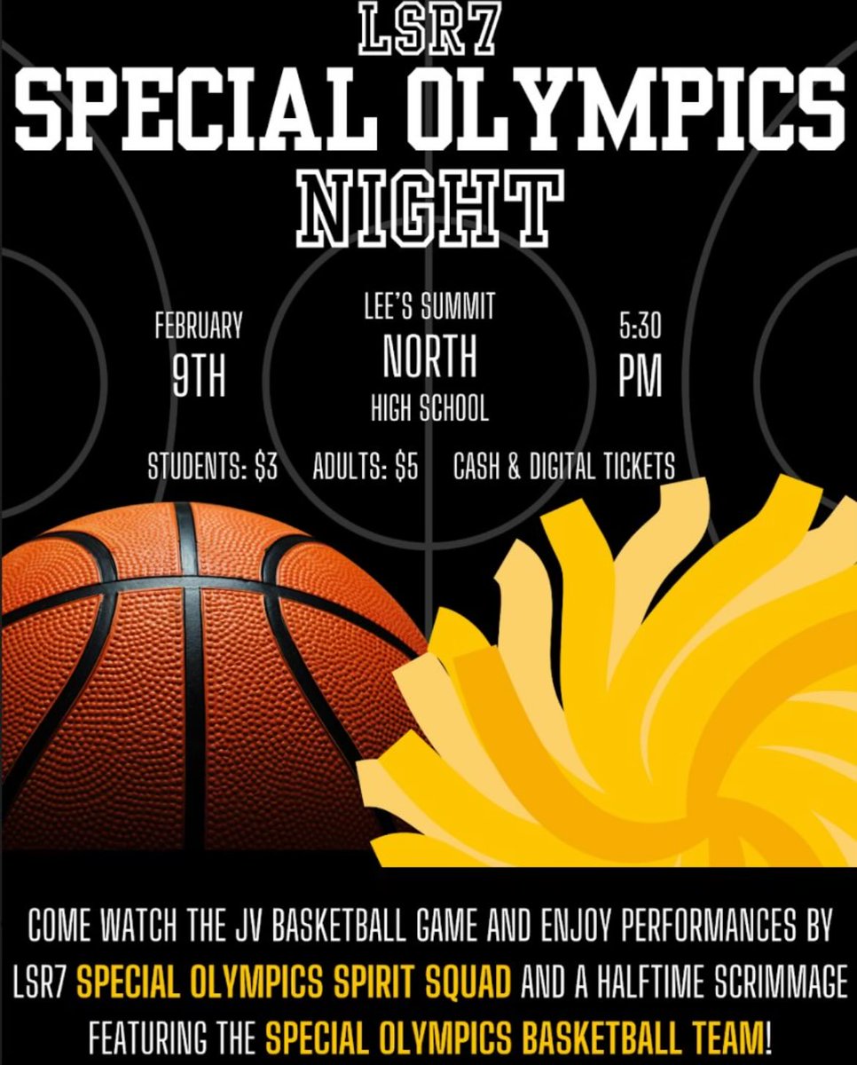 LS R-7 Special Olympics (@lsr7specialolym) on Twitter photo Don’t forget to get to the JV basketball game of <a href="/LSHSAthletics/">LSHS Activities/Athletics</a> at <a href="/LSNActivities/">LSN Activities</a> to see performances from the <a href="/LSR7SpecialOlym/">LS R-7 Special Olympics</a> pep squad and State qualifying basketball team!!
JV game starts at 5:30! 
<a href="/MathesStaci/">Dr. Staci Mathes</a> <a href="/LSR7AD/">Kirk Hipple</a> <a href="/lsmofred/">Fred Liggett</a> Don’t forget to get to the JV basketball game of <a href="/LSHSAthletics/">LSHS Activities/Athletics</a> at <a href="/LSNActivities/">LSN Activities</a> to see performances from the <a href="/LSR7SpecialOlym/">LS R-7 Special Olympics</a> pep squad and State qualifying basketball team!!
JV game starts at 5:30! 
<a href="/MathesStaci/">Dr. Staci Mathes</a> <a href="/LSR7AD/">Kirk Hipple</a> <a href="/lsmofred/">Fred Liggett</a>