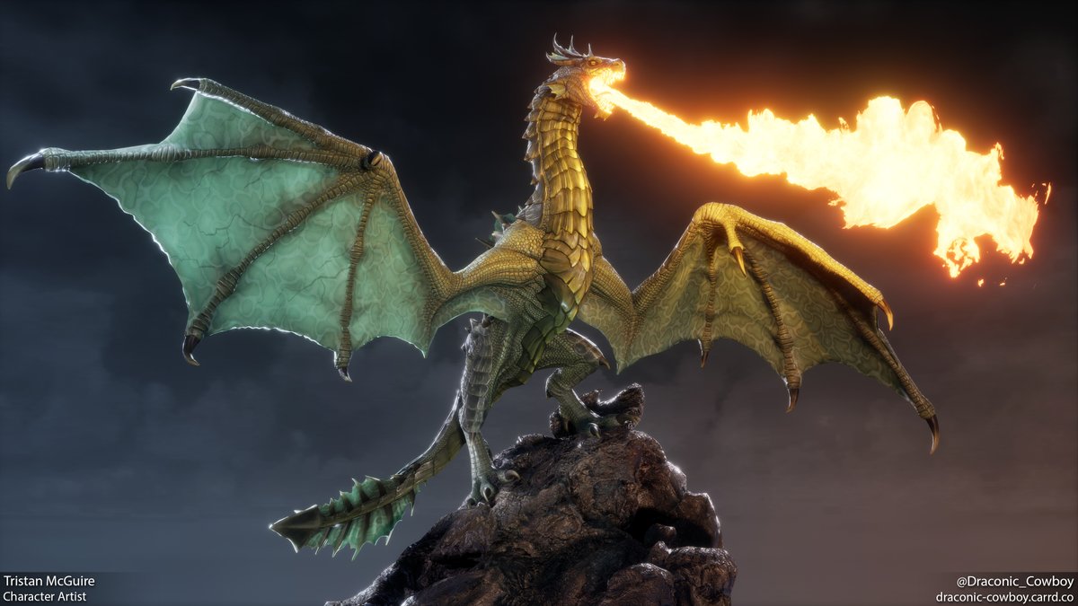 Fanart of the Blood Dragon from Skyrim🐉
I really like the fins and the pattern on this variety of dragon, so I had a go at making my own a few years ago 😁
More renders and tech breakdown: artstation.com/artwork/5Xe0yz