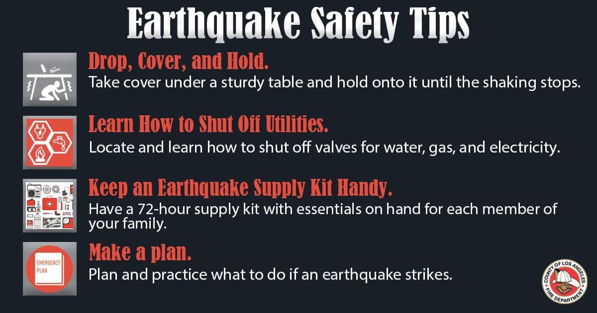 Did you feel the #Earthquake felt widely across #LACounty? Please see safety tips below.