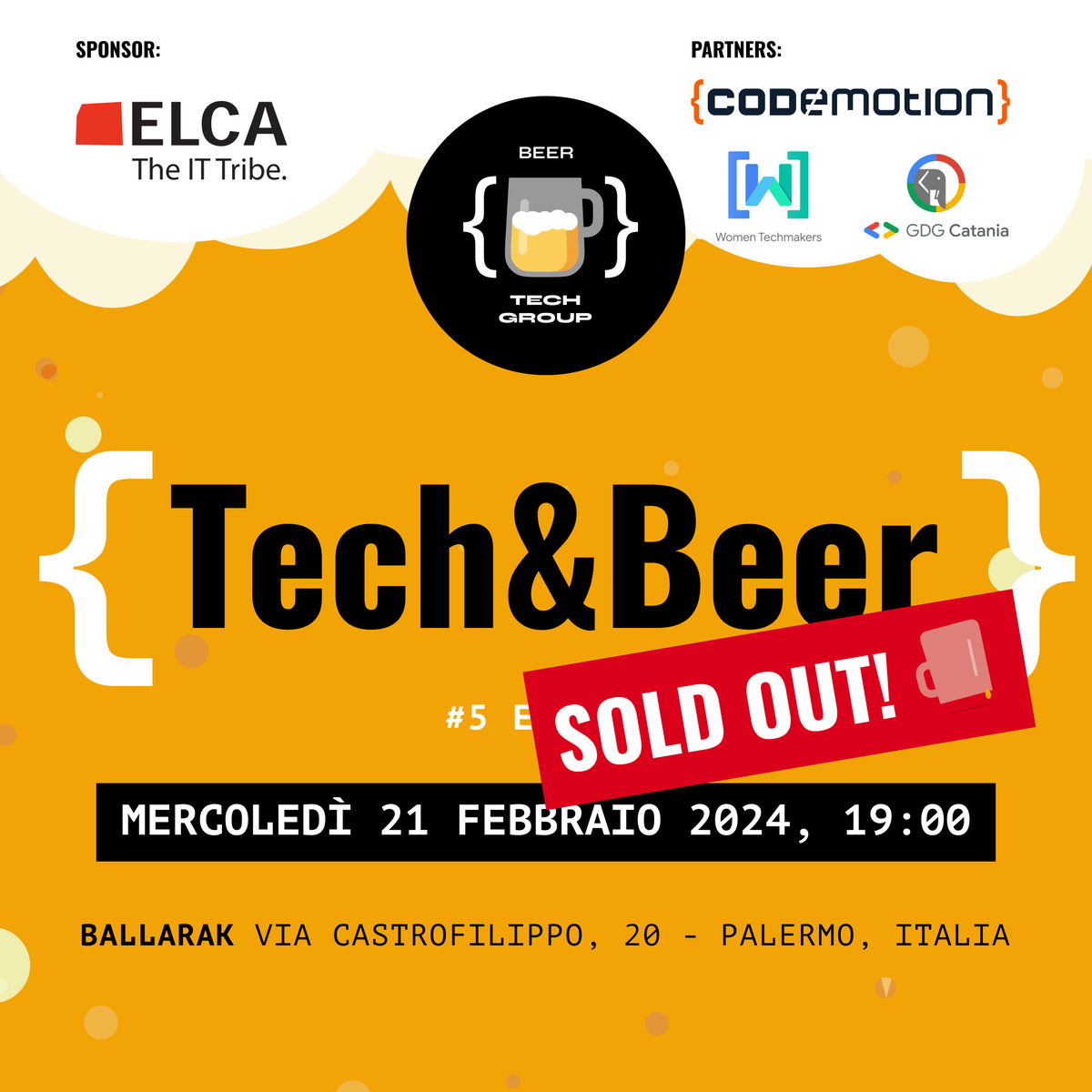 BeerTechGroup's tweet photo. 🎉 Wow, Tech&amp;Beer #5 è sold-out! 🍻 Siamo sopraffatti dall'entusiasmo e supporto ricevuti.

Per chi non è riuscito a ottenere un biglietto, non perdete la speranza: abbiamo attivato una lista d'attesa qui https://t.co/j5fXBM199s e riceverete una mail se si libererà un posto. https://t.co/7SRuED4Ck7