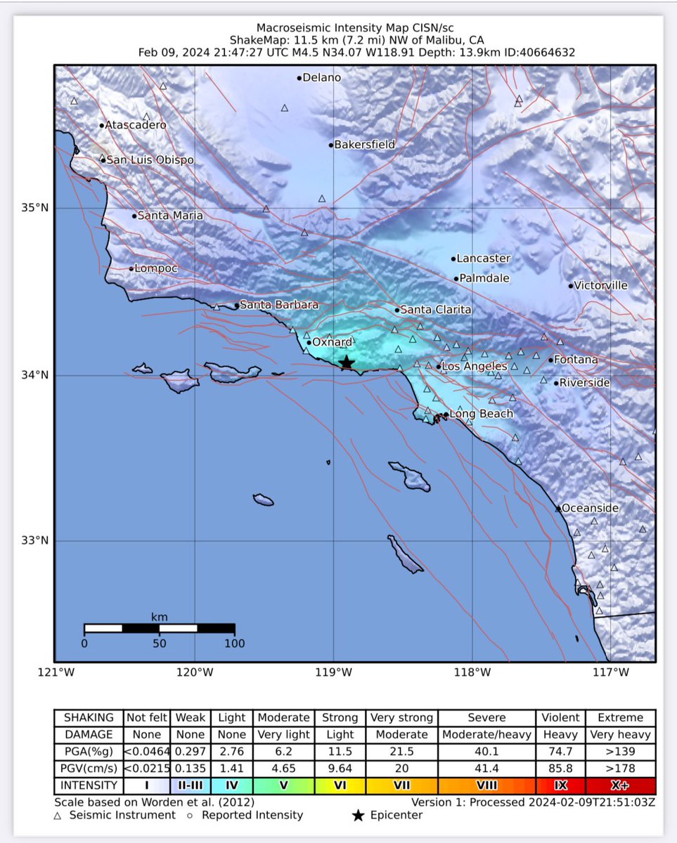 Good afternoon Southern California! Did you feel the magnitude 4.6 earthquake about 7 miles northwest of Malibu at 1:47 pm? See: earthquake.usgs.gov/earthquakes/ev… The #ShakeAlert system was activated.  <a href="/Cal_OES/">California Governor's Office of Emergency Services</a> <a href="/CAGeoSurvey/">California Geological Survey</a> <a href="/ListosCA/">Listos California</a>