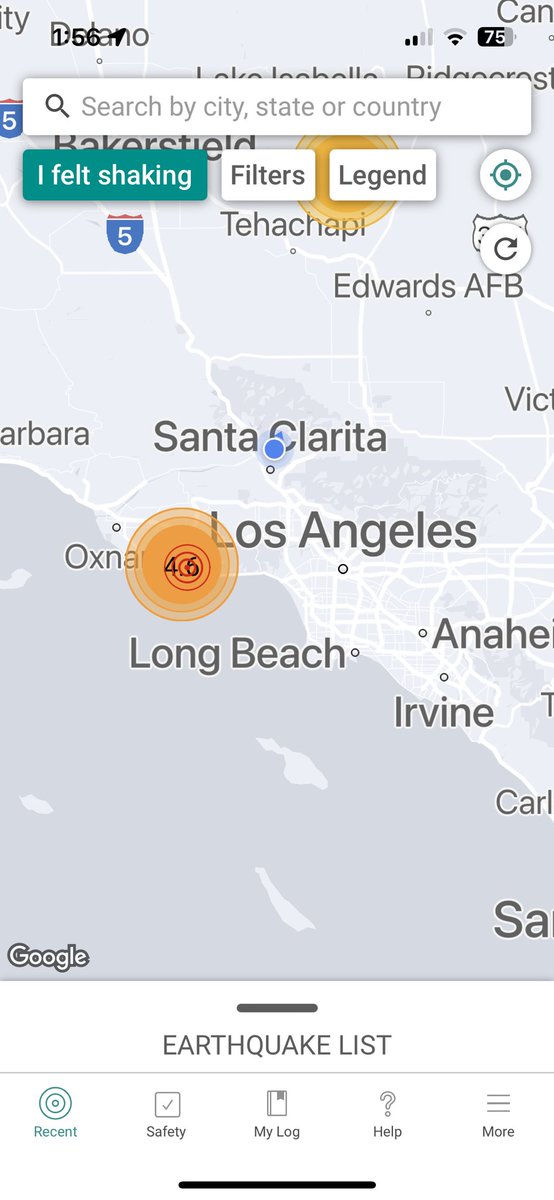 SCVCAM's tweet image. At 1:47 pm there was a 4.6 earthquake near Thousand Oaks, California.