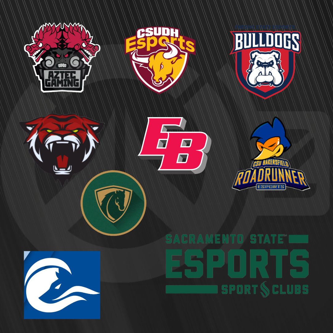 EsportsCalState's tweet photo. Here are the 12 teams (across 9 CSU campuses) competing in this year’s Esports Cal State Cup ft. Overwatch 2!

@_aztecgaming
@csudhesports
@fresnostatees
@csucgaming
@CSUEB_ESports 
@CSUBEsports
@calpolyesports
@sonomaesports
@esports_sac https://t.co/dEQWSbmatz