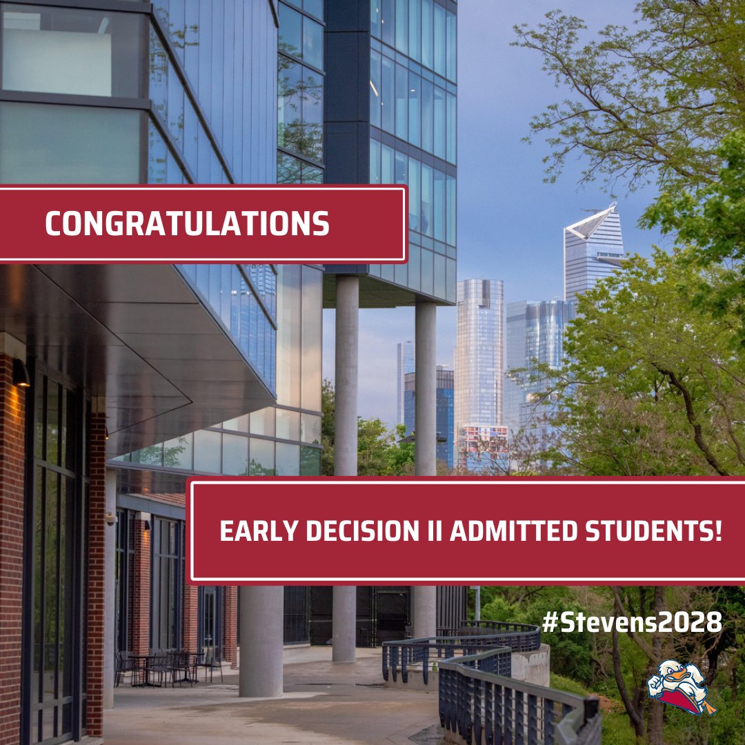 We are thrilled to welcome Early Decision II Class of 2028! Mark your calendar for Admitted Student Weekend on April 13-14! Congratulations on becoming part of the Stevens Family 🦆🎉 #StevensClassof2028