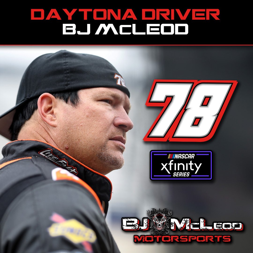 <a href="/bjmcleod78/">BJ McLeod</a> will be back behind the wheel with us for Daytona!