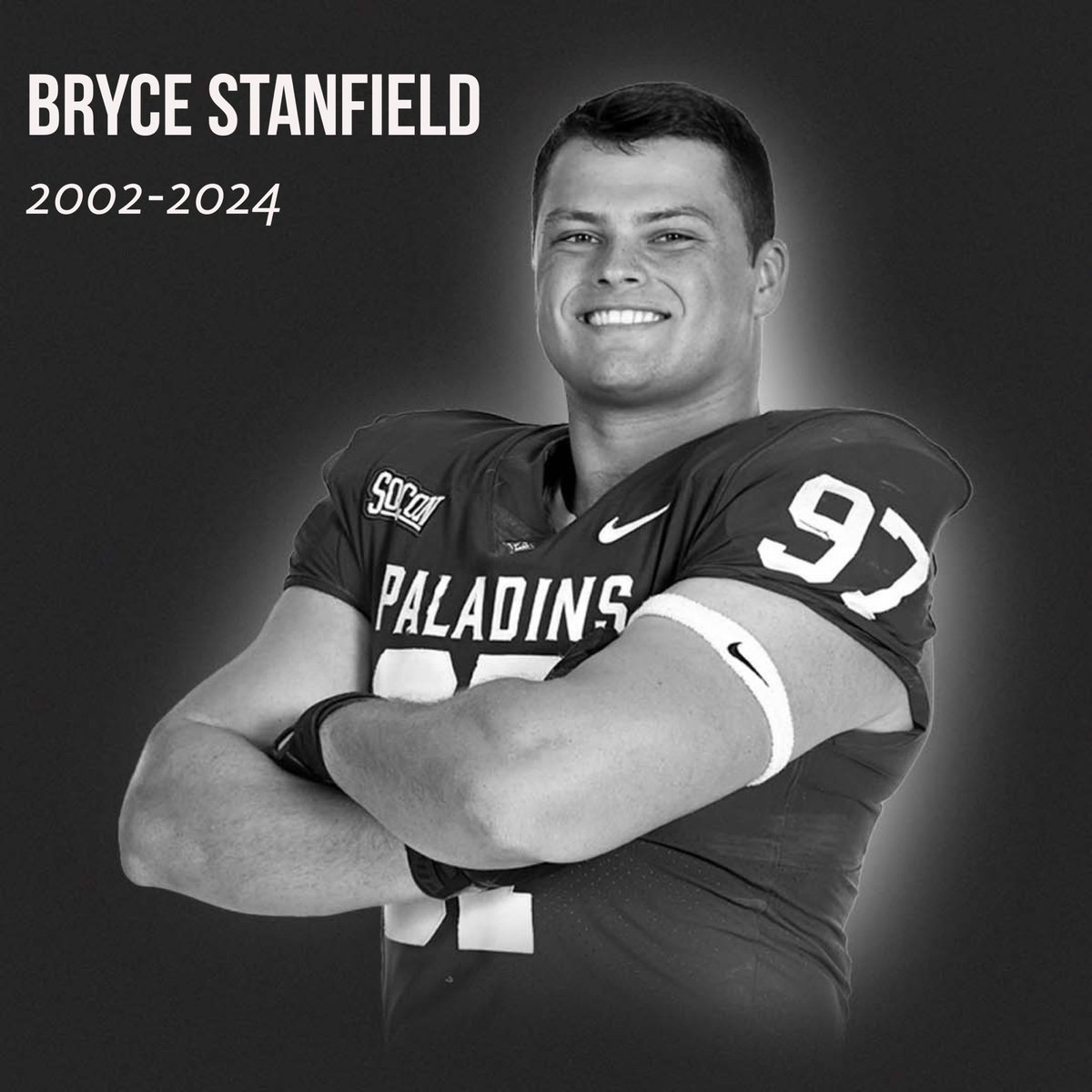 Our hearts are with the @FurmanPaladins family as we mourn the loss of @paladinfootball’s Bryce Stanfield.