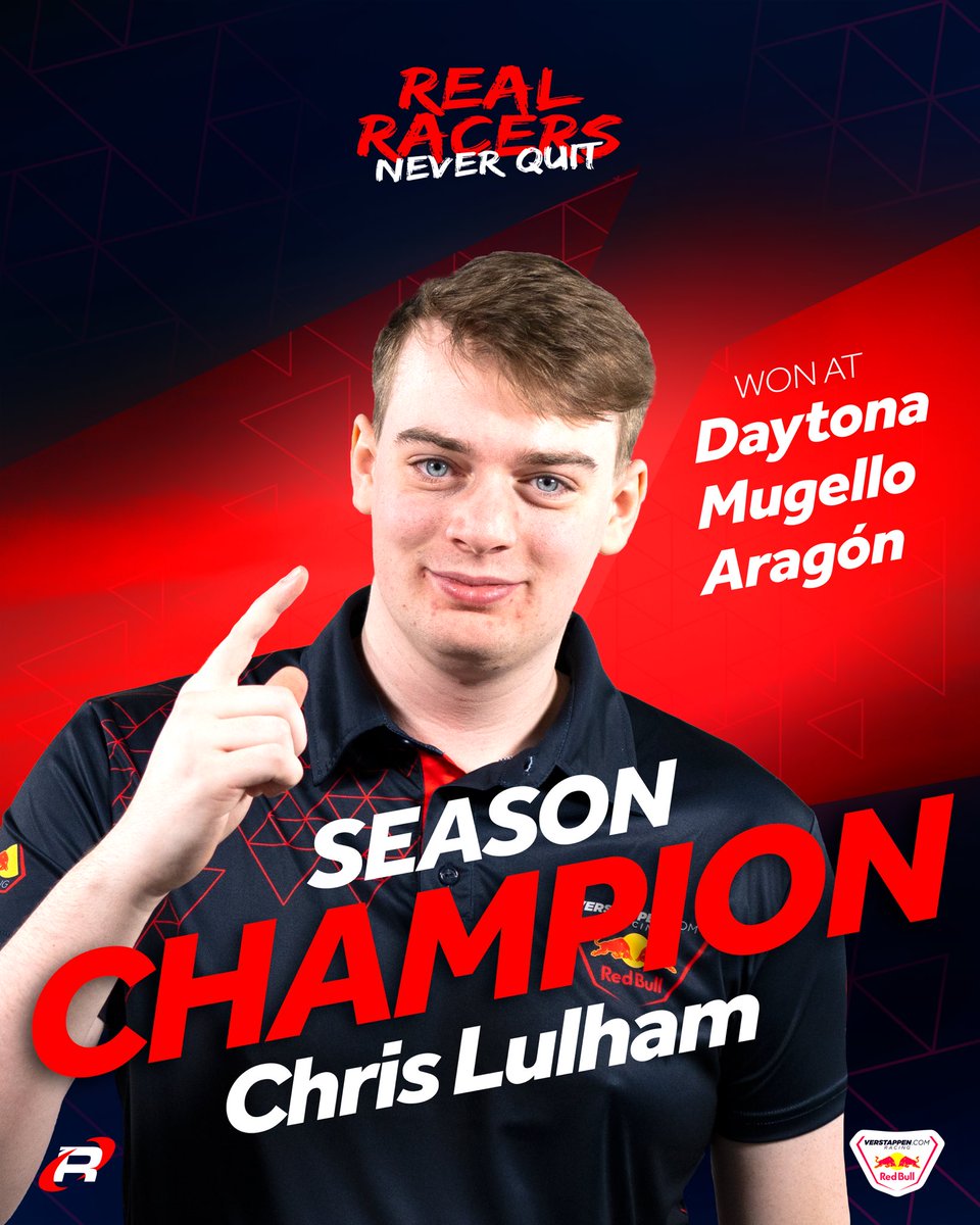 VerstappenSim's tweet photo. Our #RRNQ Champion: @Chris_Lulham_20 π
Chris already secured the championship after Round 5, winning 3 out of 8 races πͺ https://t.co/eTIFbMhUXy