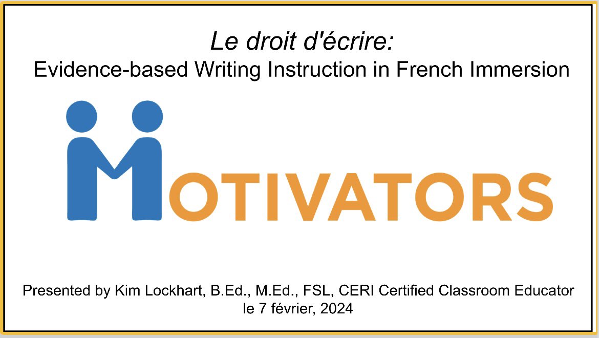 MmeLockhartLDS's tweet photo. They’re ready!

Slides from Wednesday’s “Le droit d'écrire” workshop have been emailed to all participants, with new additions to the resource section and next steps, including links to #AlphaGraphe, @ONlit_social modules, and @IDA_Ontario’s new course for #FSL teachers! 

The learning has only just begun! #ScienceOfWriting @TheMentoree