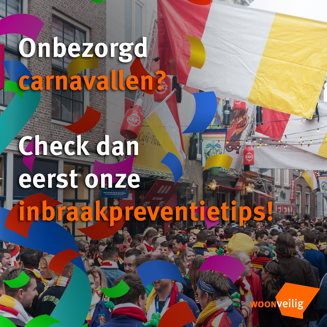 🥳🥸ALAAF! Er gaat niets boven een mooi carnavalsfeestje maar helaas geeft dat het inbrekersgilde ook vrij spel om ongestoord ergens binnen te komen. Check daarom onze handige inbraakpreventietips voordat je de deur uitgaat: woonveilig.nl/inbraakprevent… 

#carnaval #inbraak